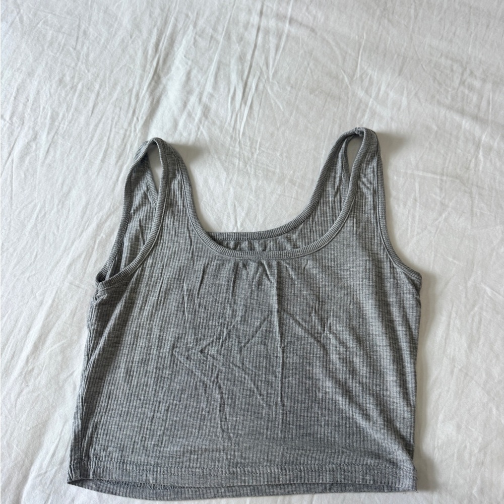 SHEIN Gray Ribbed Tank Top